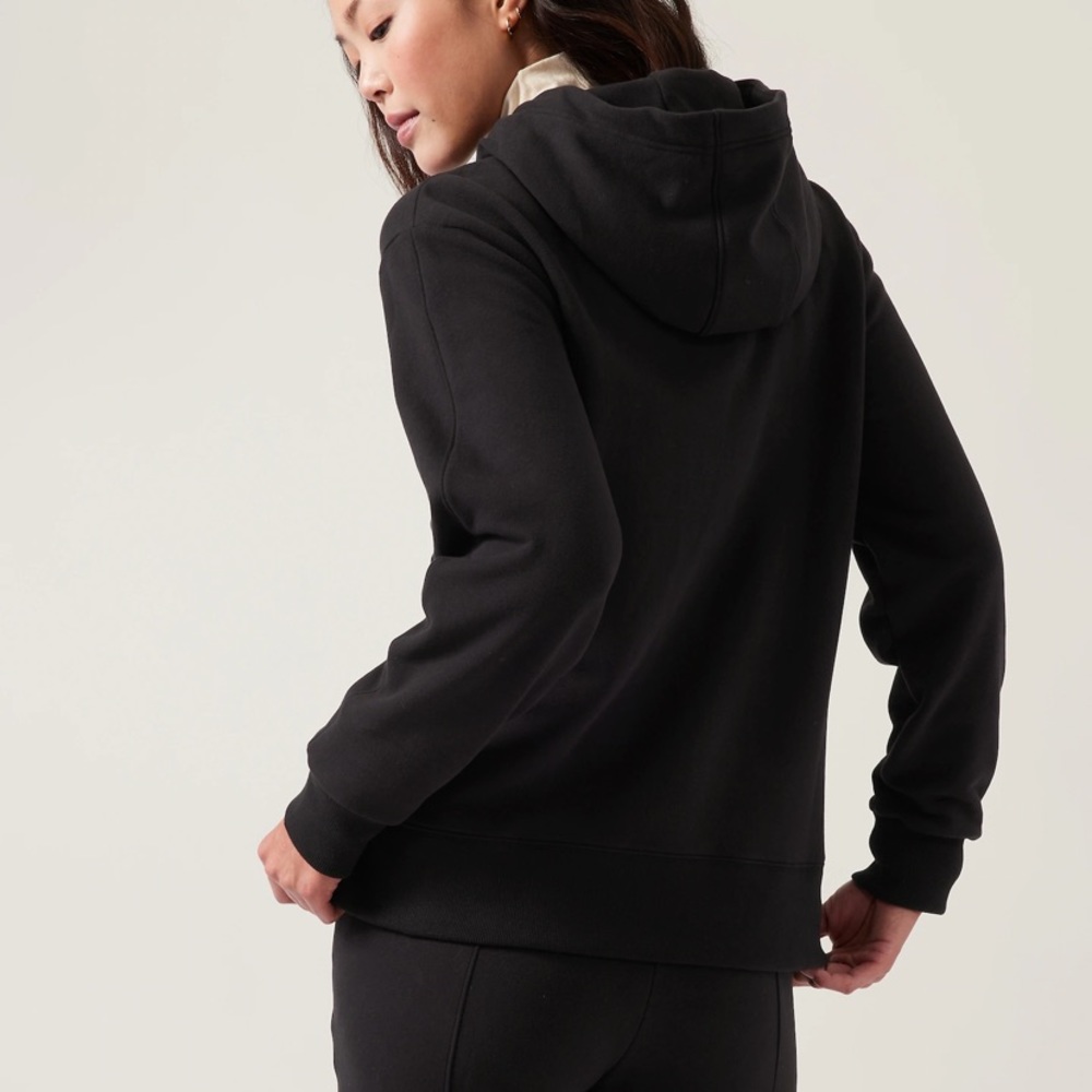 NWT Athleta Black Retroplush Tunic Hoodie - Picture 3 of 14